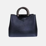 کیف زنانه دستی چرم 769 مشکی کروک