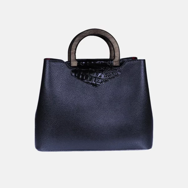 کیف زنانه دستی چرم 769 مشکی کروک
