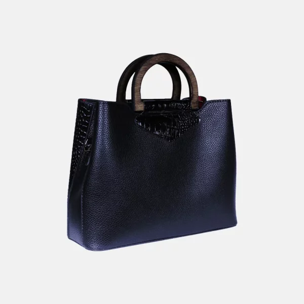 کیف زنانه دستی چرم 769 مشکی کروک