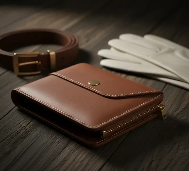 اکسسوری چرم زنانه قهوه ای