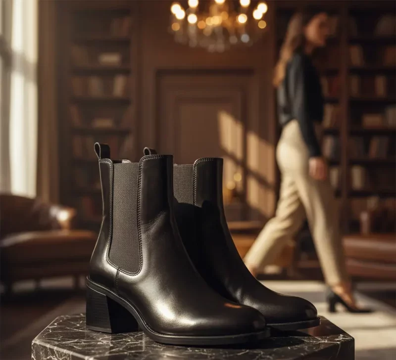 نیمبوتهای چلسی (Chelsea Boots) با چرم براق