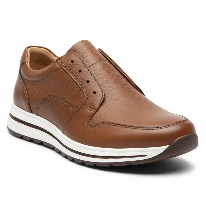 کفش چرم اسپرت مردانه قهوه ای