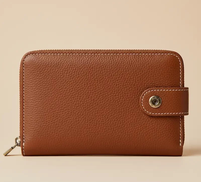 کیف پول چرم زنانه قهوه ای