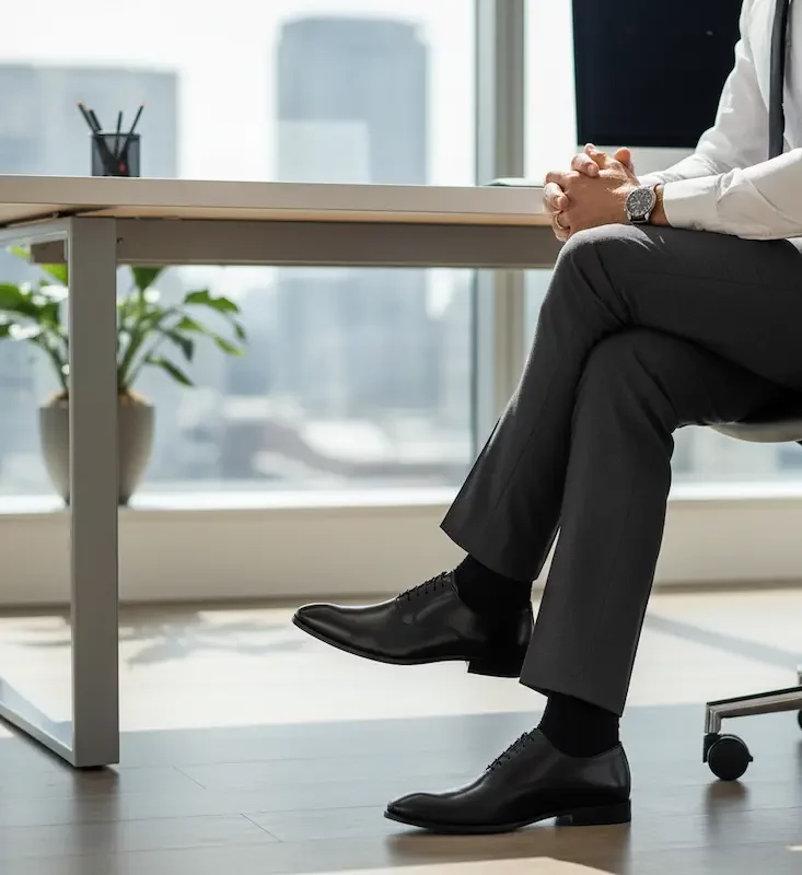 استایل رسمی با کفش چرم مردانه رسمی