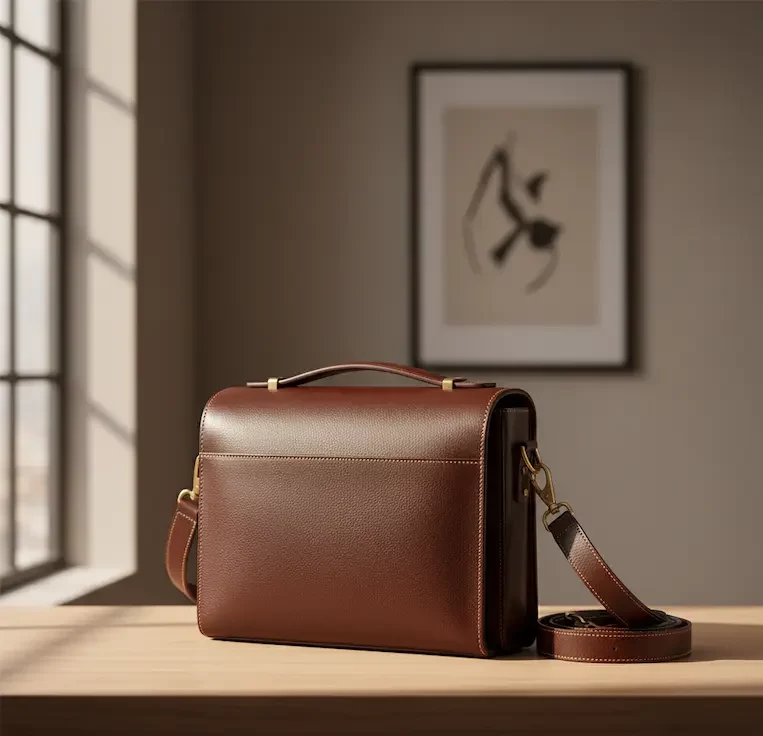 کیف چرم دوشی مردانه قهوه ای