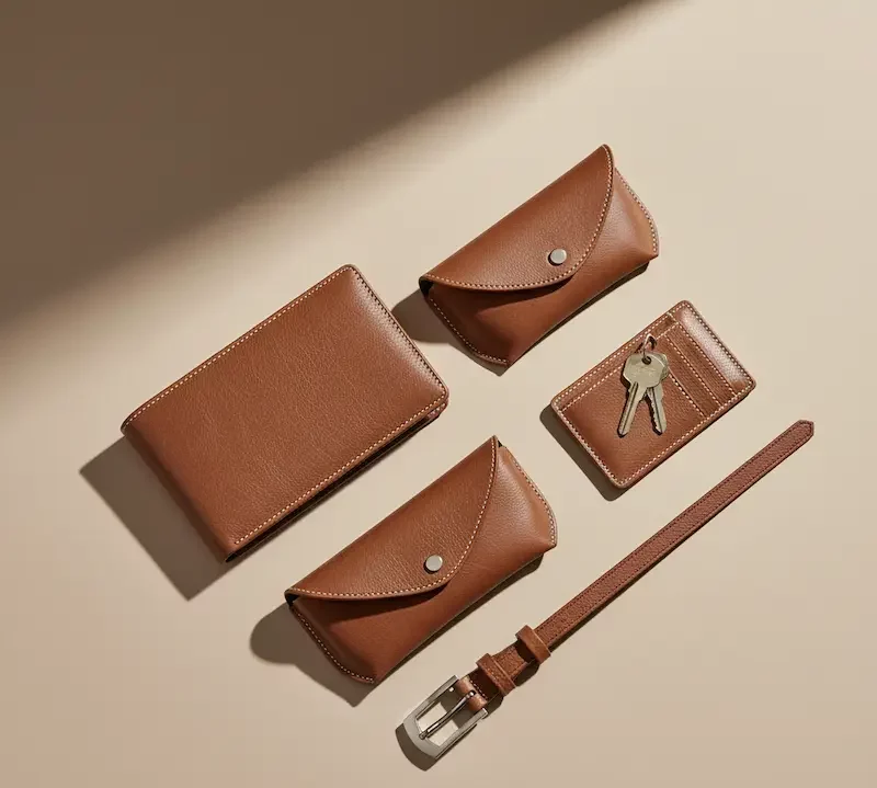 اکسسوری چرم زنانه قهوه ای