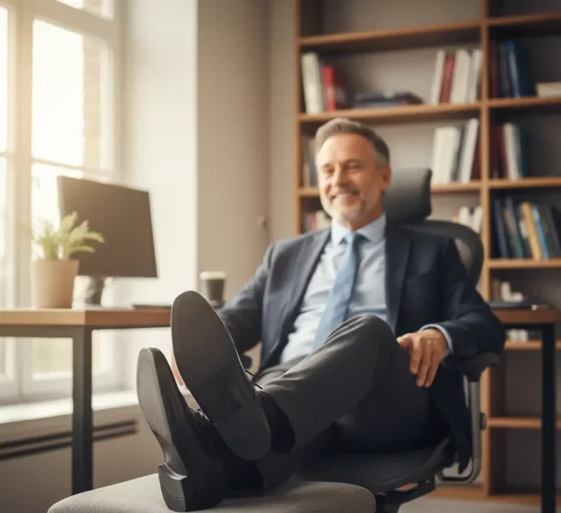 کفش چرم طبی مردانه برای سالمندان