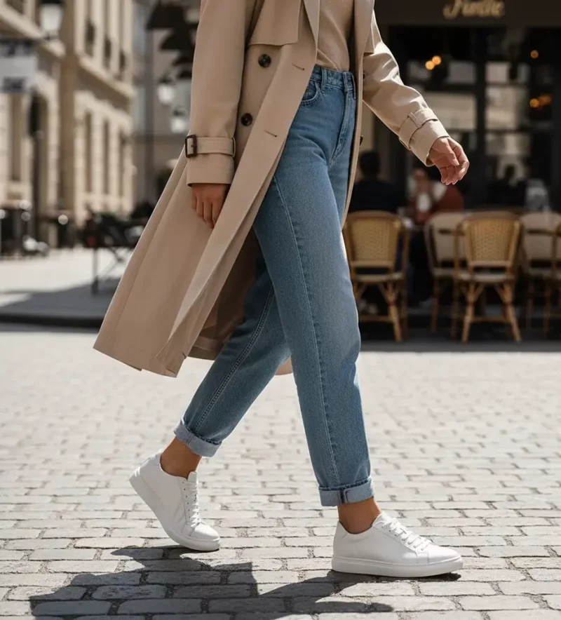 استایل با کفش چرم اسپرت