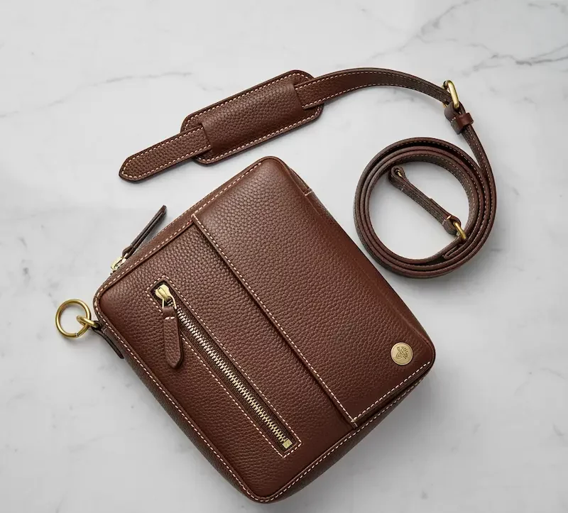 کیف دوشی چیرم مردانه قهوه ای تیره