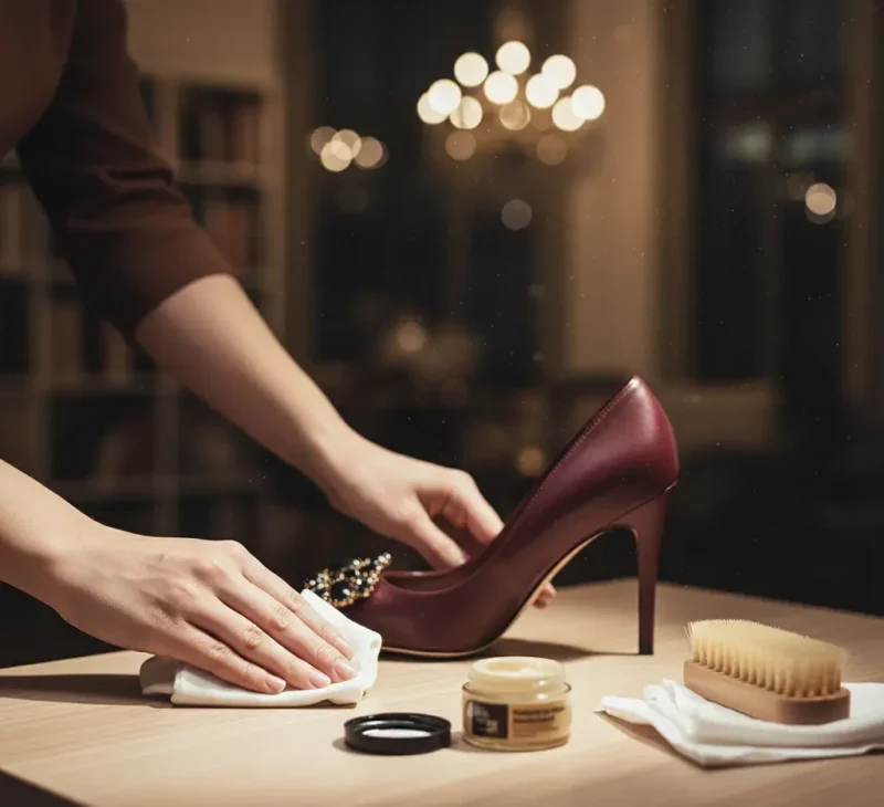 تمیز کردن کفش چرم پاشنه بلند