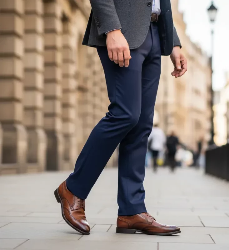 کفش چرم طبی مردانه قهوه ای رنگ