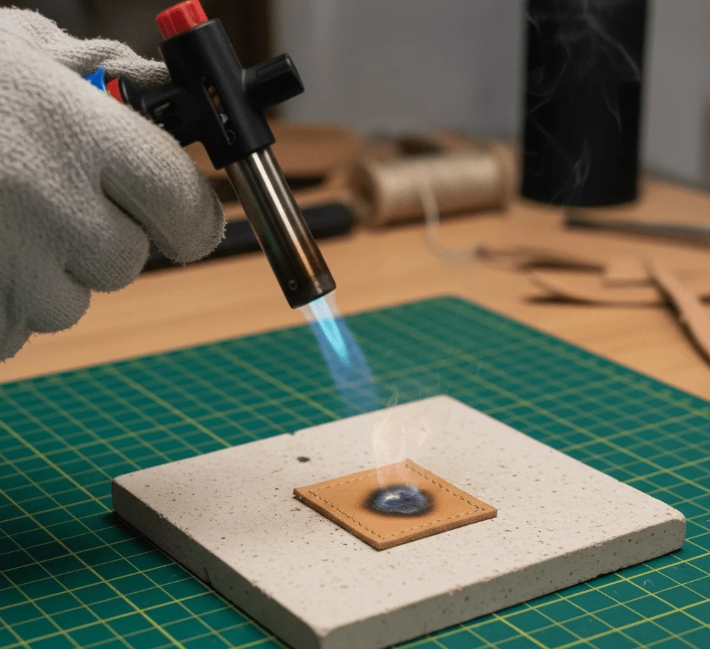 تست چرم با آتش