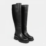 بوت چرم زنانه بلند مشکی