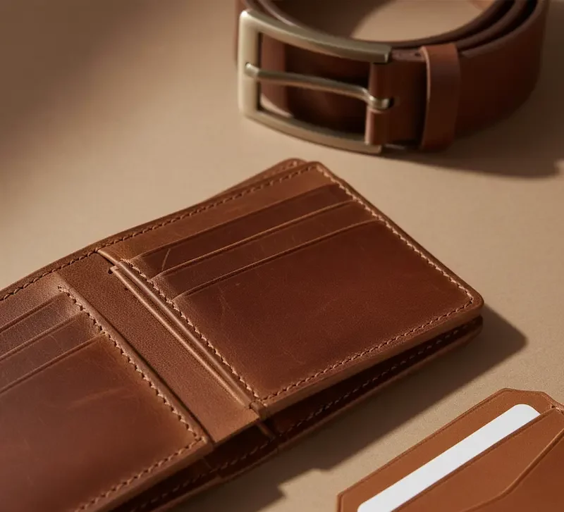 اکسسوری چرم مردانه عسلی