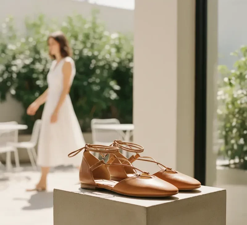 کفشهای بنددار (Lace-up Flats) چرمی