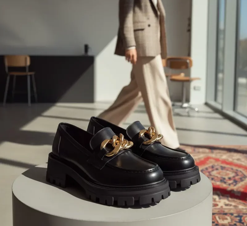 لوفرهای چرمی ضخیم (Chunky Loafers)
