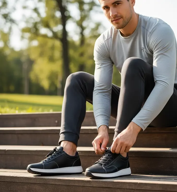 کفش چرم اسپرت مردانه مشکی