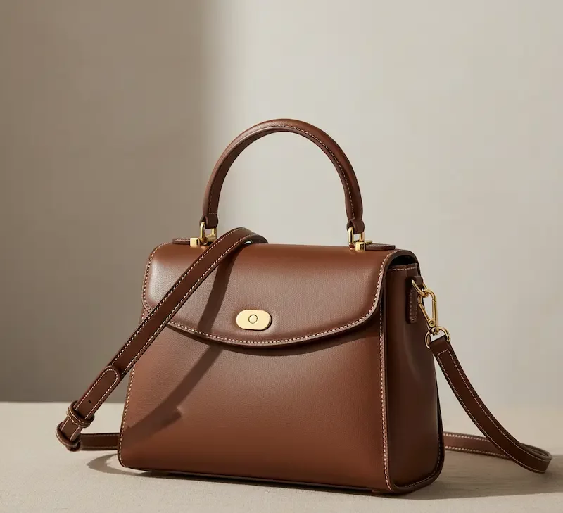 کیف چرم دوشی زنانه قهوه ای