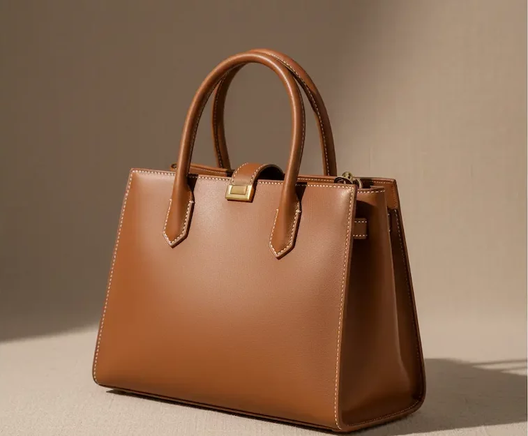 کیف چرم دستی زنانه عسلی