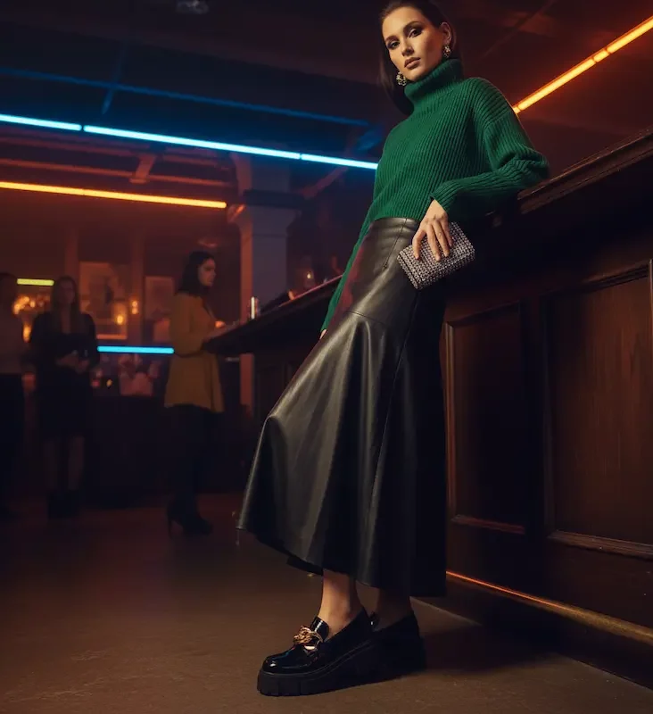 استایل مجلسی با لوفر زنانه مشکی