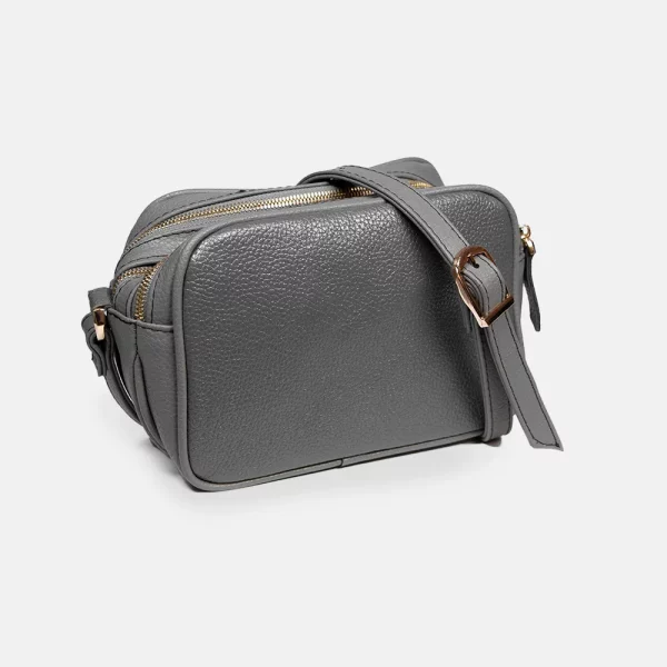 کیف زنانه دوشی چرم 774 طوسی فلوتر